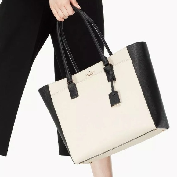 Kate spade LARGE Cameron laptop tote black beige - Picture 3 of 8